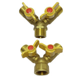 Maxbell External tooth pagoda joint butterfly handle ball valve 4 points Y type three outer wire ball valve