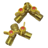Maxbell External tooth pagoda joint butterfly handle ball valve 4 points Y type three outer wire ball valve