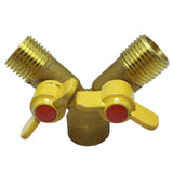 Maxbell External tooth pagoda joint butterfly handle ball valve 4 points Y type one inner wire two outer wire ball valve