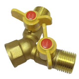 Maxbell External tooth pagoda joint butterfly handle ball valve 4 points Y type one inner wire two outer wire ball valve
