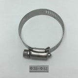 Maxbell SS Hose Clamp Adjust Fuel Line Pipe Worm Gear Clip Clamp Fasterner 35-51mm
