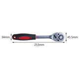 Maxbell Two-way Quick Release Ratchet Socket Wrench 253mm 24 tooth Red-Black Handle