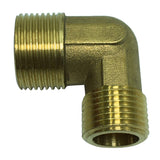 Max 1 Pc Double Male Thread Elbow Brass Adapter Pipe Fitting DN20xDN15