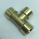 Max 1 Pc Female x Female x Female Tee Brass Thread Pipe Connector Adapter DN8 A