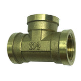 Max 1 Pc Female x Female x Female Tee Brass Thread Pipe Connector Adapter G1/2"
