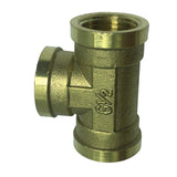 Max 1 Pc Female x Female x Female Tee Brass Thread Pipe Connector Adapter G1/2"