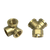 Max 1Pc 3Way Female Full Brass Thread Connector Adapter Fitting DN15 Y Shape
