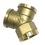 Max 1Pc 3Way Female Full Brass Thread Connector Adapter Fitting DN15 Y Shape