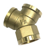 Max 1Pc 3Way Female Full Brass Thread Connector Adapter Fitting DN15 Y Shape
