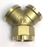 Max 1Pc 3Way Female Full Brass Thread Connector Adapter Fitting DN15 Y Shape
