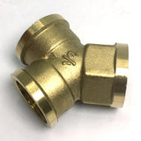 Max 1Pc 3Way Female Full Brass Thread Connector Adapter Fitting DN15 Y Shape