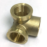 Max 1Pc 3Way Female Full Brass Thread Connector Adapter Fitting DN15 Wall Corner