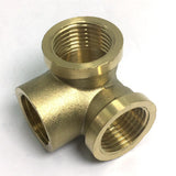 Max 1Pc 3Way Female Full Brass Thread Connector Adapter Fitting DN15 Wall Corner