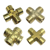 Max 1Pc Cross Female/Male Thread Adapter Connector Brass Pipe Fitting 4Way DN8 F