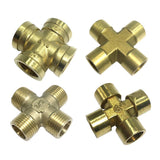 Max 1Pc Cross Female/Male Thread Adapter Connector Brass Pipe Fitting 4Way DN8 F