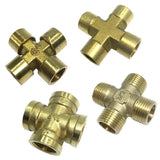 Max 1Pc Cross Female/Male Thread Adapter Connector Brass Pipe Fitting 4Way DN8 F