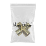 Max 1Pc Cross Female/Male Thread Adapter Connector Brass Pipe Fitting 4Way DN8 F