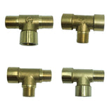 Max 1/4'' 3-Way Tee Brass Thread Water Pipe Connector Adapter Fittings Parts A