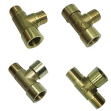 Max 1/4'' 3-Way Tee Brass Thread Water Pipe Connector Adapter Fittings Parts A