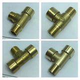 Max 1/4'' 3-Way Tee Brass Thread Water Pipe Connector Adapter Fittings Parts A