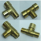 Max 1/4'' 3-Way Tee Brass Thread Water Pipe Connector Adapter Fittings Parts A