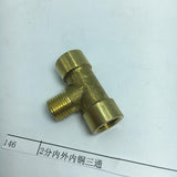 Max 1/4'' 3-Way Tee Brass Thread Water Pipe Connector Adapter Fittings Parts B