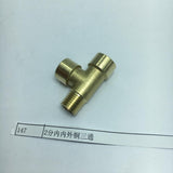 Max 1/4'' 3-Way Tee Brass Thread Water Pipe Connector Adapter Fittings Parts C