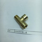 Max 1/4'' 3-Way Tee Brass Thread Water Pipe Connector Adapter Fittings Parts C