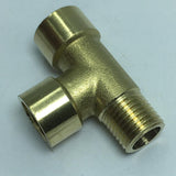 Max 1/4'' 3-Way Tee Brass Thread Water Pipe Connector Adapter Fittings Parts C