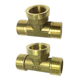 Max 1 Pc 3-Way Male Female Male Brass Thread Connector Adaptor Fitting Standard