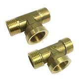Max 1 Pc 3-Way Male Female Male Brass Thread Connector Adaptor Fitting Standard