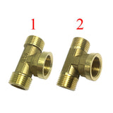 Max 1 Pc 3-Way Male Female Male Brass Thread Connector Adaptor Fitting Standard