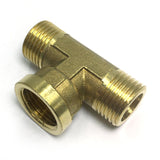 Max 1 Pc 3-Way Male Female Male Brass Thread Connector Adaptor Fitting Thicken