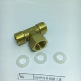 Max 4 Points 3-Way Tee Female Brass Thread Connector Inner and Outer Adapter D