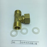 Max 4 Points 3-Way Tee Female Brass Thread Connector Inner and Outer Adapter D