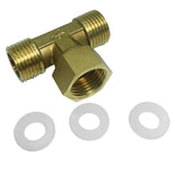 Max 4 Points 3-Way Tee Female Brass Thread Connector Inner and Outer Adapter D