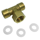 Max 4 Points 3-Way Tee Female Brass Thread Connector Inner and Outer Adapter D