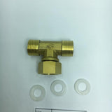 Max 4 Points 3-Way Tee Female Brass Thread Connector Inner and Outer Adapter D