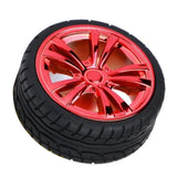 Maxbell Robot Tire Wheel TT Motor Wheel 65mm Wheel Coated Rubber Tire (red)