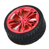 Maxbell Robot Tire Wheel TT Motor Wheel 65mm Wheel Coated Rubber Tire (red)