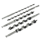 Maxbell 5 Pcs Carbon Steel Woodworking Drill Bit Auger Bits Drill Set Wood Case