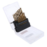 Maxbell 19pcs HSS Twist Drill Bit for Metal 1.0~10mm Titanium Coated Chamfering Tool