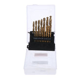 Maxbell 19pcs HSS Twist Drill Bit for Metal 1.0~10mm Titanium Coated Chamfering Tool