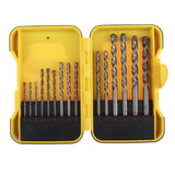 Maxbell 15pcs/set HSS Twist Drill Bit Tools Set Impact for Wall Cement Concrete