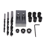 Maxbell 15 Degree Oblique Hole Positioner Woodworking DIY Carpentry Tools 14pcs