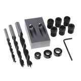 Maxbell 15 Degree Oblique Hole Positioner Woodworking DIY Carpentry Tools 14pcs