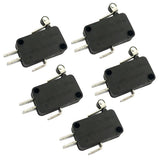 Max 5 Pcs Limit Switch Micro Switch Lever Roller Normally Open Microswitch Short
