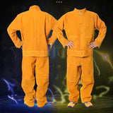 Max 1 Pc Anti-scalding Heat Insulation Protective Welding Welder Suit Yellow-XXL