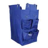 Maxbell Housekeeping Cart Trash Caddy Hotel Rooms Cleaning Tool,4/6 Pockets 4-Blue
