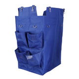 Maxbell Housekeeping Cart Trash Caddy Hotel Rooms Cleaning Tool,4/6 Pockets 4-Blue